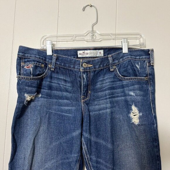 Hollister Womens Straight Leg Distressed Jeans Size 11R - Picture 4 of 6